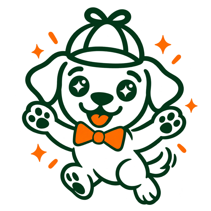 A happy CluePup celebrating